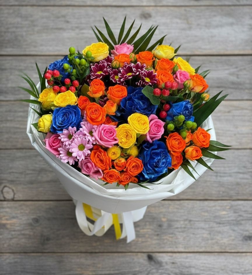 Букет цветов из: Розы и Хризантемы в Уинское