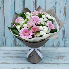 Букет цветов из:  Герберы, Альстромерии и Хризантемы в Уинское