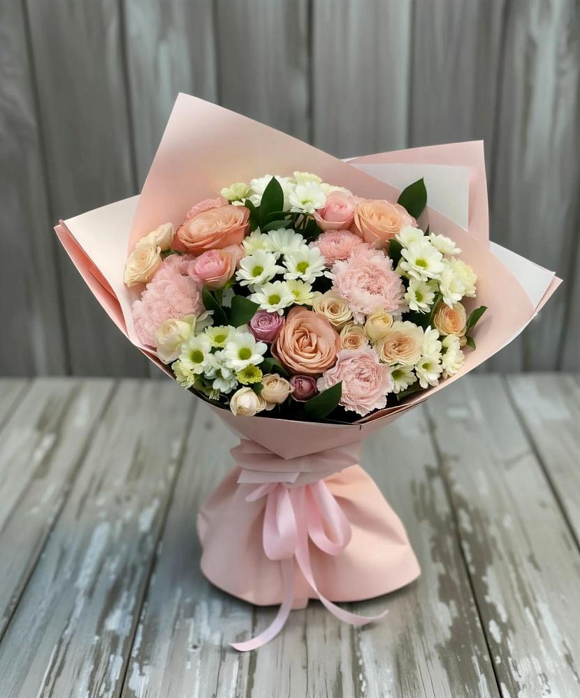 Букет цветов из: Гвоздики, Розы и Хризантемы в Уинское