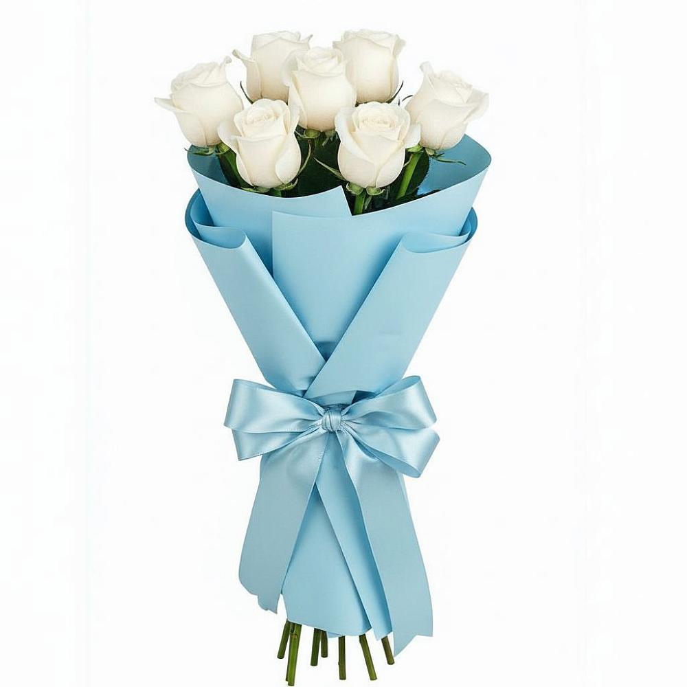 Букет 7 белых роз Проуд в Уинское