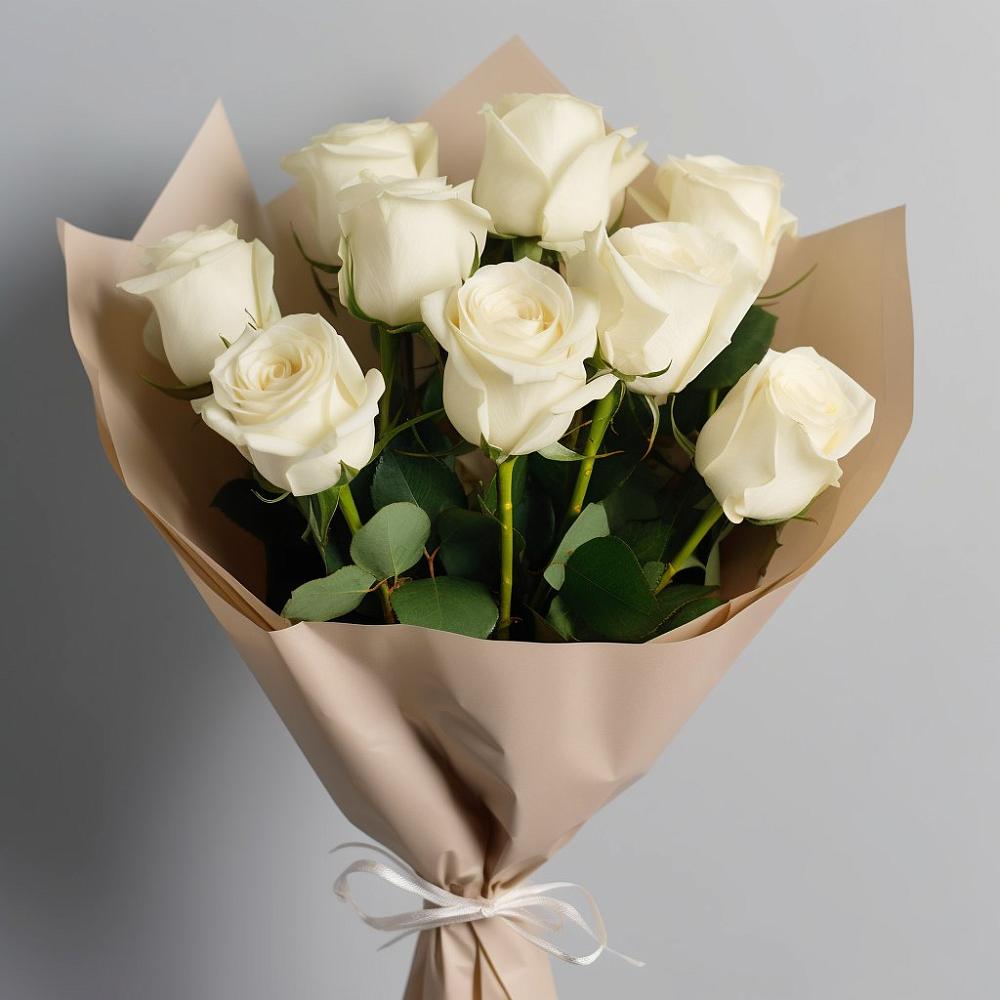 Букет 9 Белых роз Эдлесс Лав в Уинское