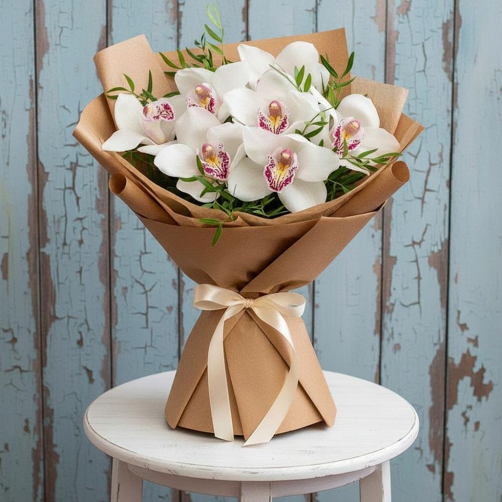 Букет цветов из: Орхидеи и Розы в Уинское