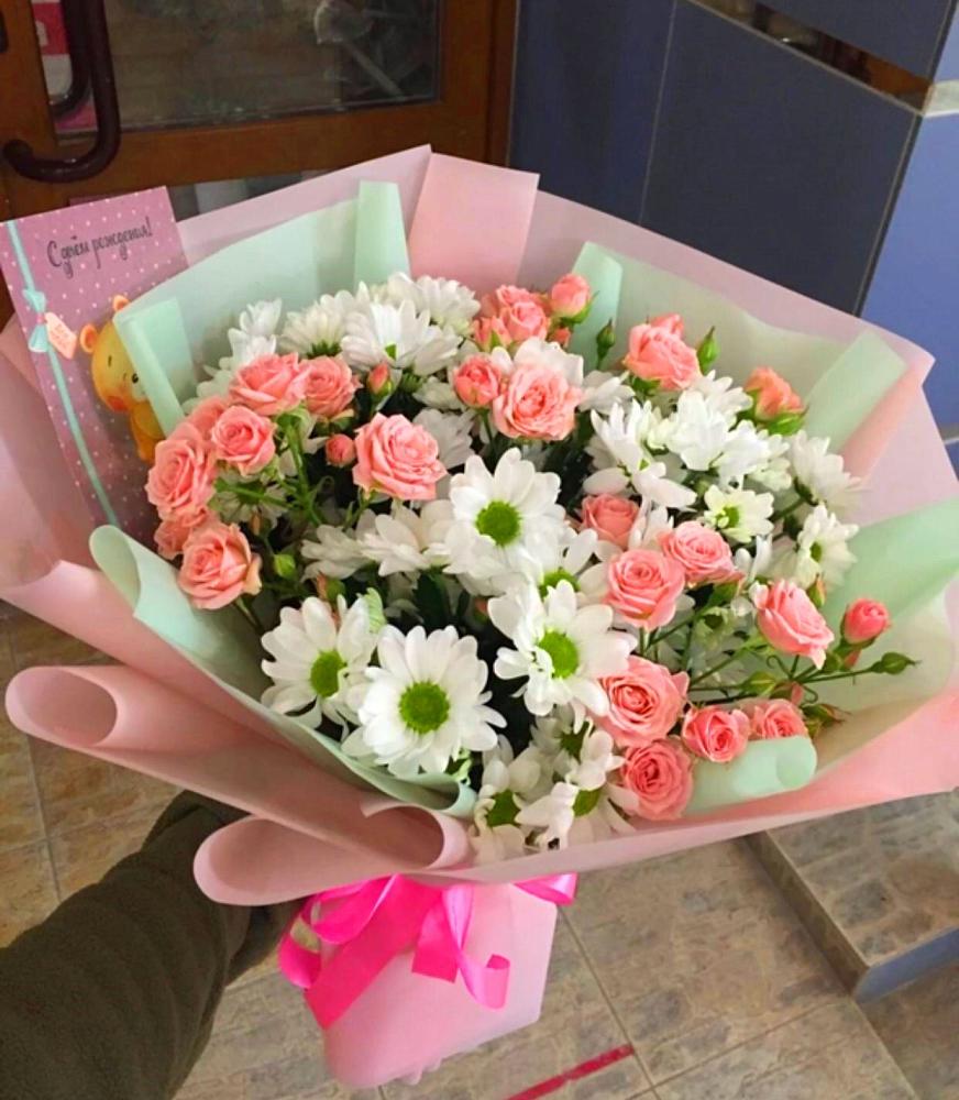 Букет цветов из: Розы и Хризантемы в Уинское