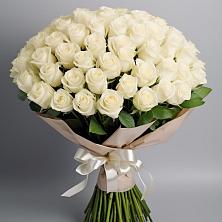 Букет 101 беля роза Белоснежка в Уинское