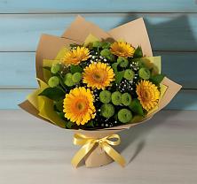 Букет цветов из:  Герберы и Хризантемы в Уинское