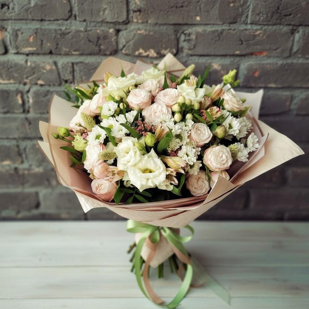 Букет цветов из: Альстромерии, Розы и Хризантемы в Уинское