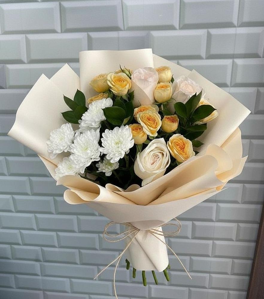 Букет цветов из: Розы и Хризантемы в Уинское