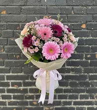 Букет цветов из:  Герберы и Хризантемы в Уинское