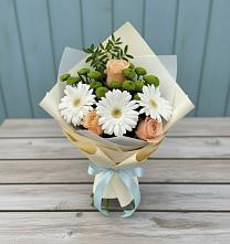 Букет цветов из:  Герберы, Розы и Хризантемы #REPLACE_PRED# Уинское