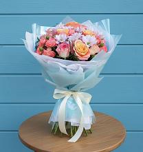 Букет цветов из:  Хризантемы и Розы в Уинское