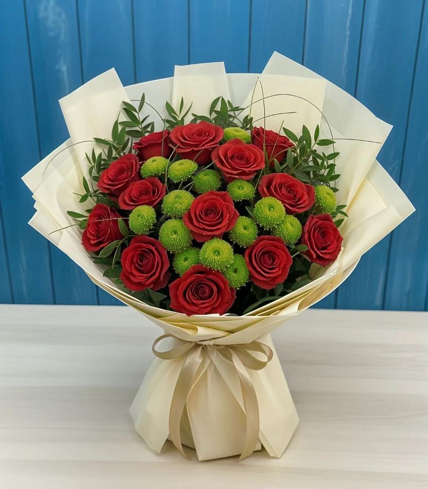 Букет цветов из: Розы и Хризантемы в Уинское