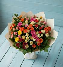Букет Микс из разноцветных кустовых роз #REPLACE_PRED# Уинское